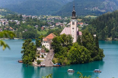 Bled, Slovenia. Church of the Assumption, Bled Island by Unbekannt Unbekannt